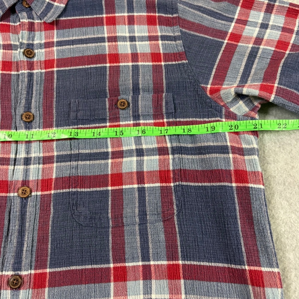 Patagonia Mens L Plaid Organic Cotton Short Sleeve Pucker Weave Button Down - Picture 5 of 7